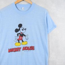 画像1: 70〜80's Disney MICKEY MOUSE キャラクター染み込みプリントTシャツ (1)