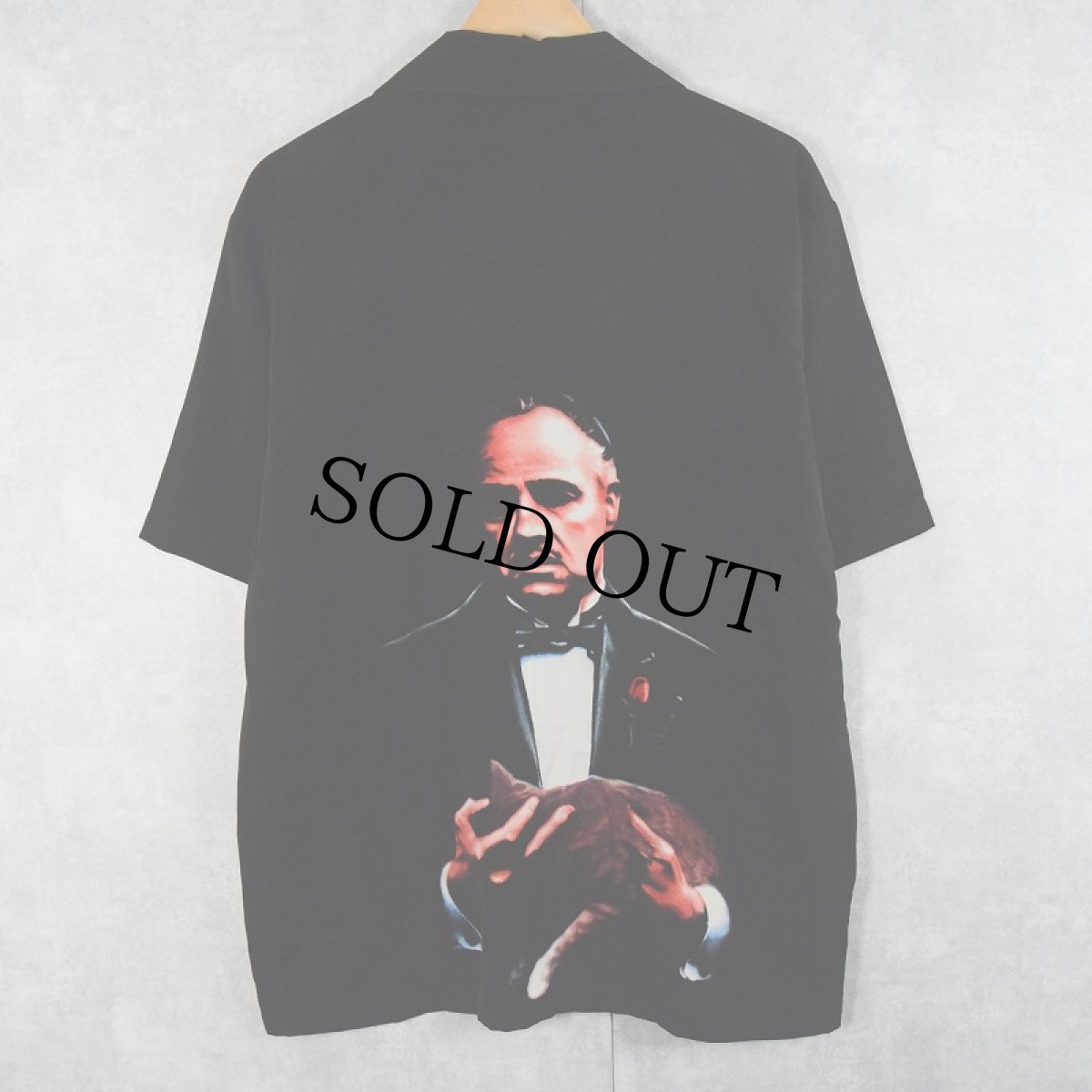 画像2: 90〜2000's Dragonfly "The Godfather" 映画プリント オープンカラーシャツ M (2)