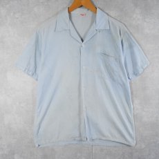 画像1: 50〜60's DISTINCTIVE Sportswear USA製 ストライプ柄 オープンカラーコットンシャツ M (1)