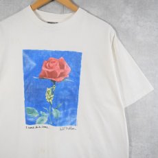 画像1: 90's Will Bullas "a rose is a rose..." アートプリントTシャツ XL (1)