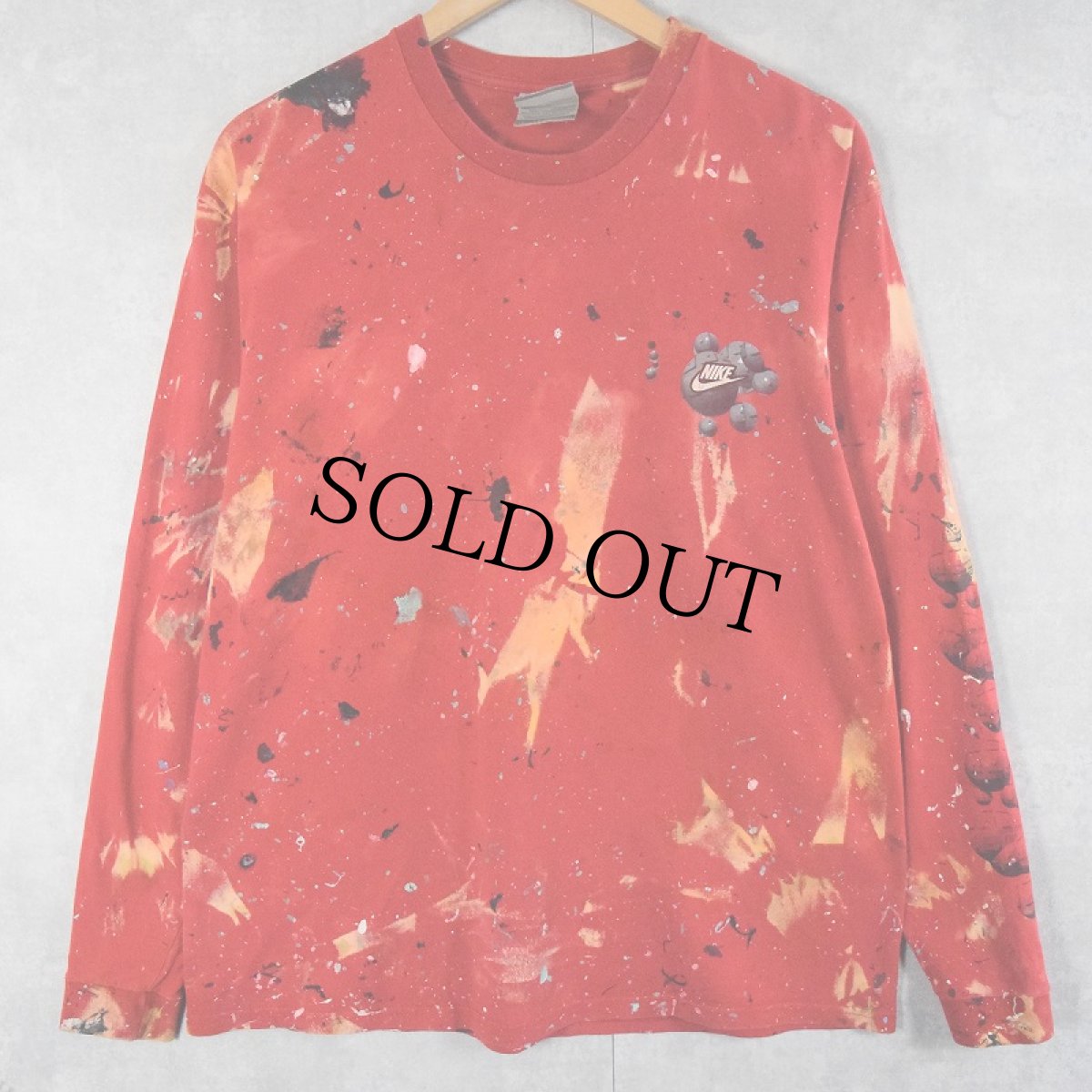 画像2: NIKE ロゴデザイン ペンキペイントロンT M (2)