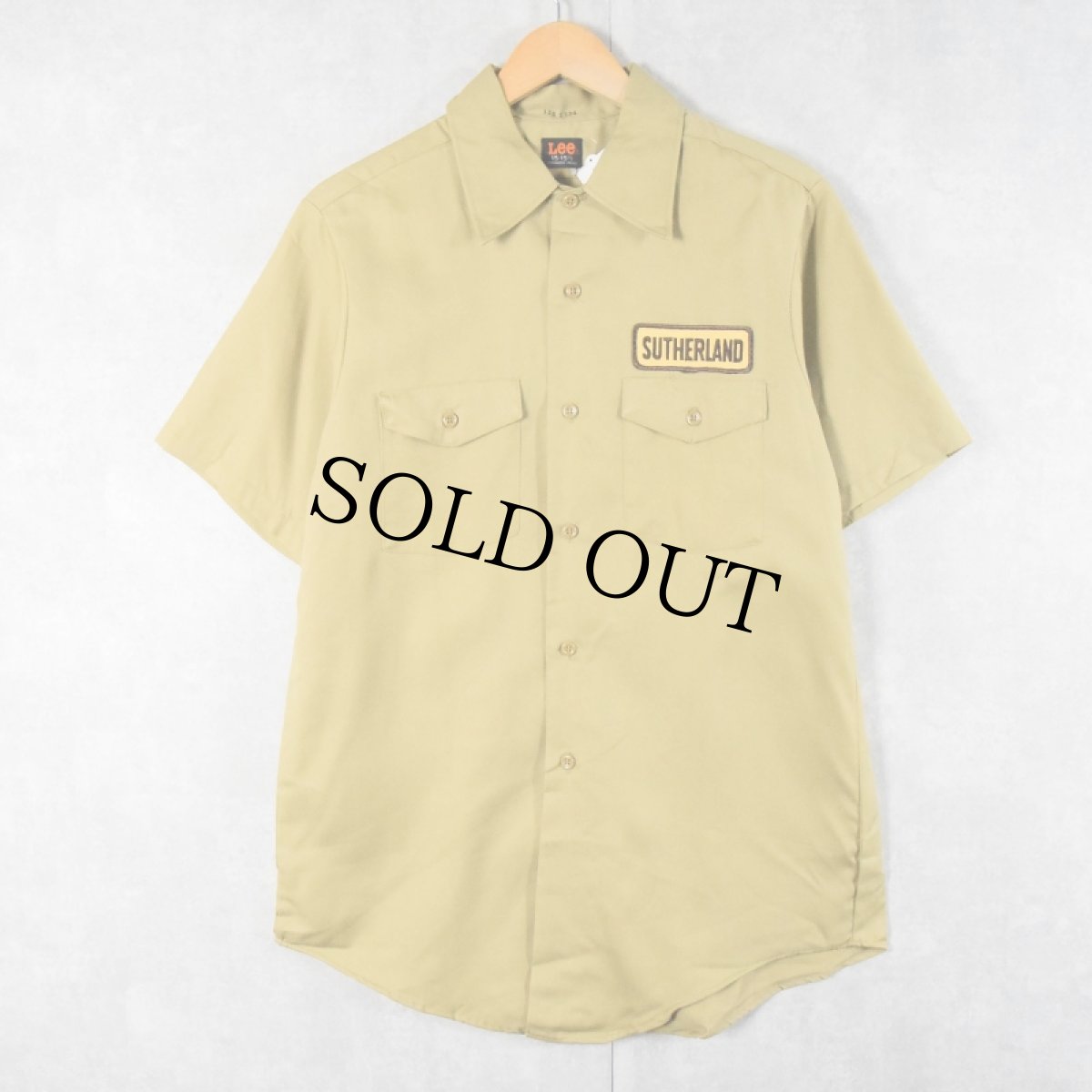 画像2: Lee ワッペン付き コットンワークシャツ SIZE15-15 1/2 (2)