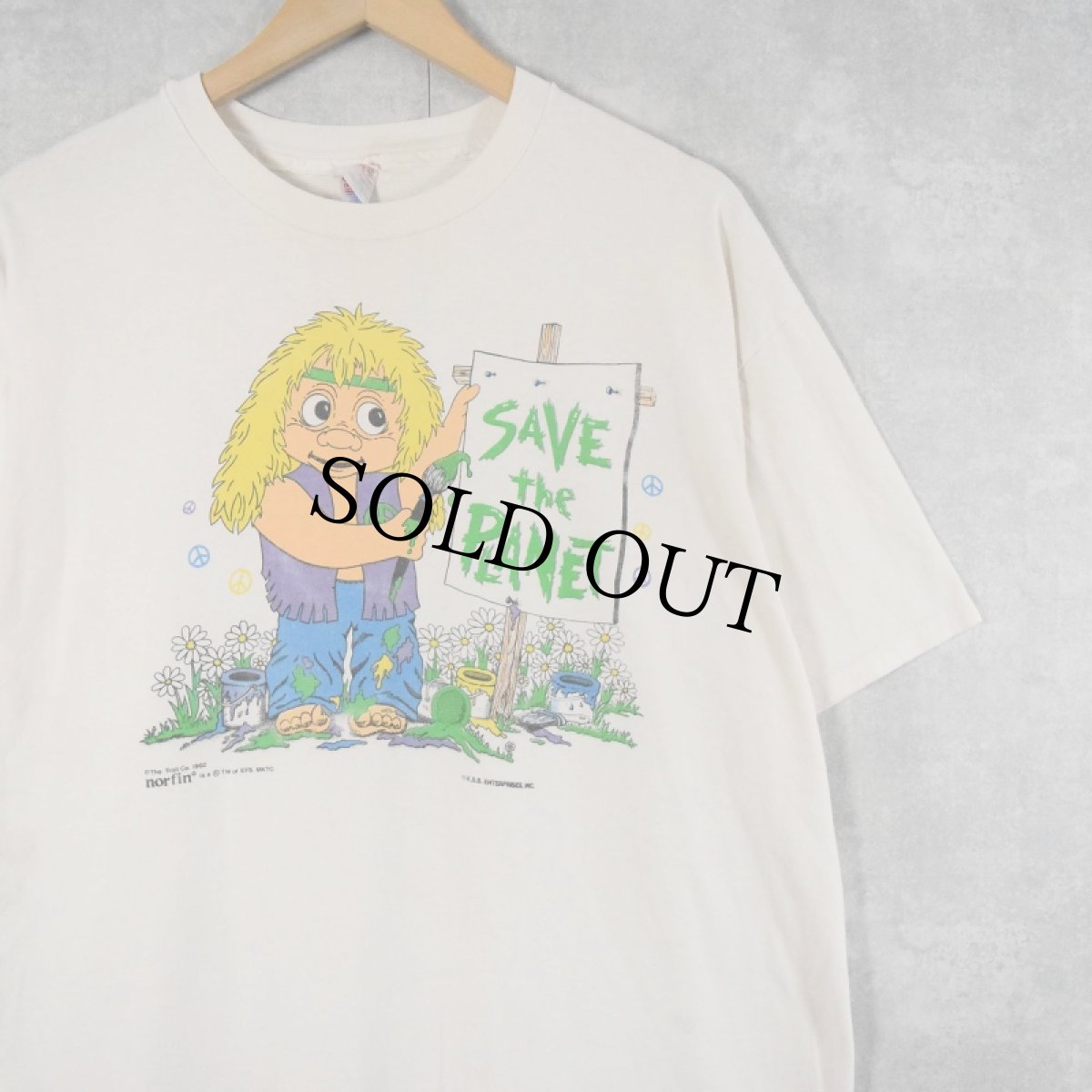 画像1: 90's TROLL USA製 "SAVE the PLANET" キャラクタープリントTシャツ XL (1)