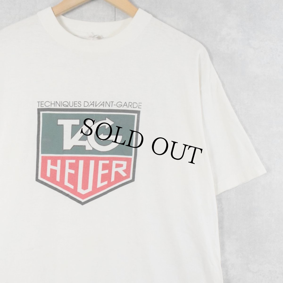 画像1: TAG HEUER 時計ブランド ロゴプリントTシャツ L (1)