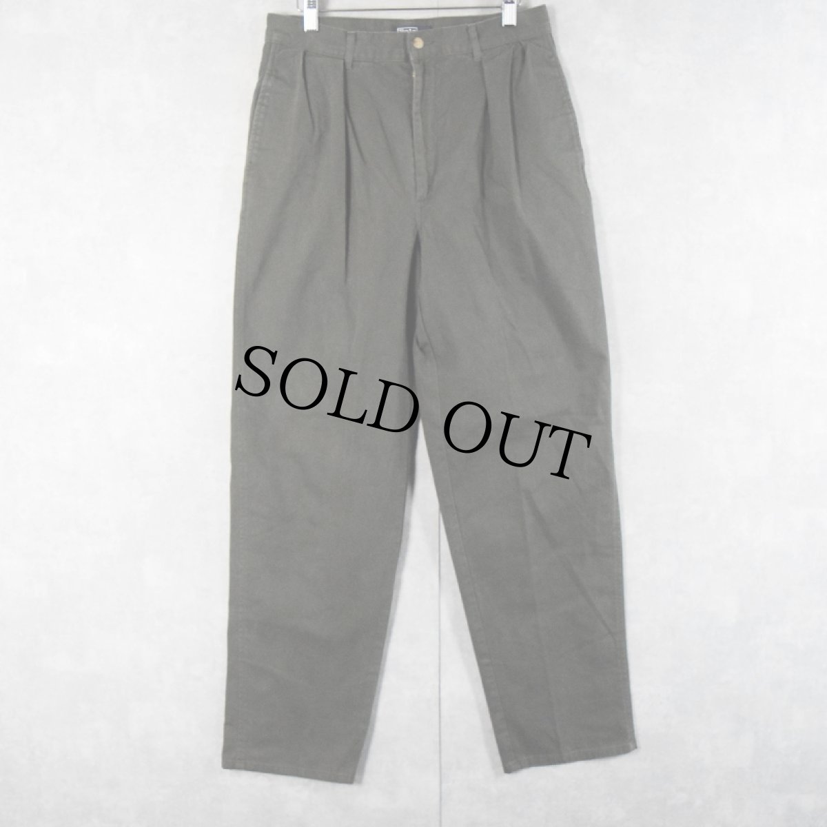 画像1: 90's POLO Ralph Lauren USA製 "POLO CHINO" 2タック コットンチノトラウザーズ W30 (1)