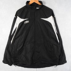 画像1: UMBRO ロゴ刺繍 メッシュ切り替え ジップジャケット BLACK XL (1)
