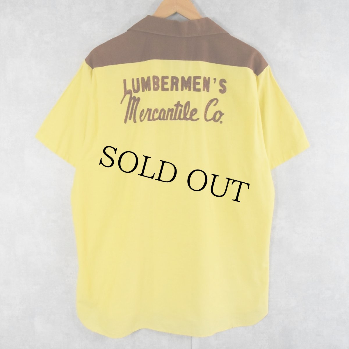 画像1: 50〜60's The Conqueror "LUMBERMEN'S MERCANTILE CO." チェーン刺繍 ボーリングシャツ SIZE16-16 1/2 (1)