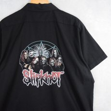 画像1: Slipknot ポリエステル×コットン ヘヴィメタルバンドプリントシャツ BLACK XL (1)