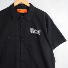 画像2: Slipknot ポリエステル×コットン ヘヴィメタルバンドプリントシャツ BLACK XL (2)