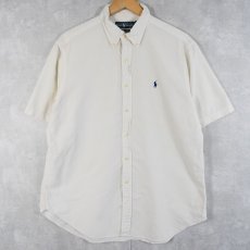 画像1: Ralph Lauren "CLASSIC FIT" シアサッカーボタンダウンシャツ XL (1)