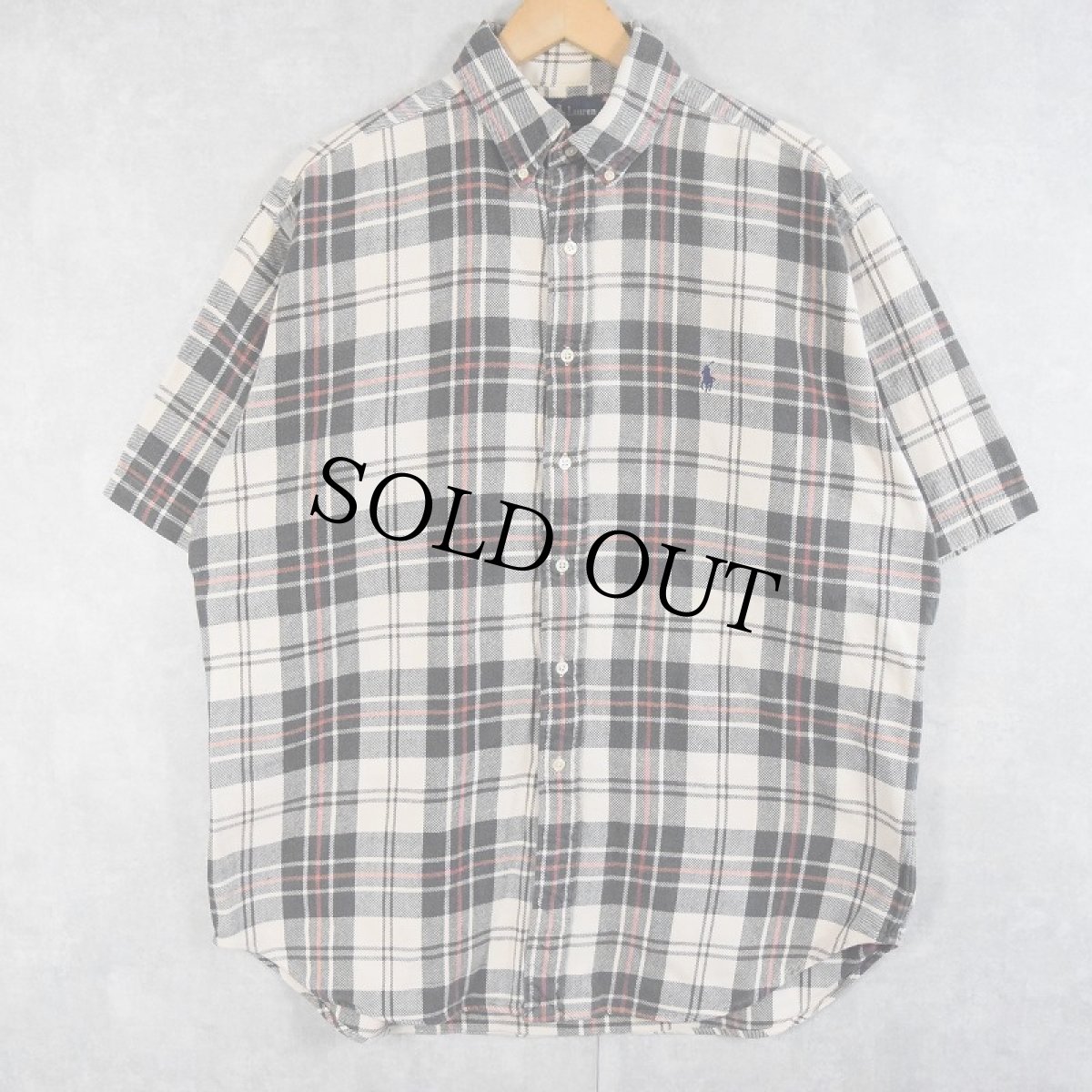画像1: POLO Ralph Lauren "BLAIRE" チェック柄 ボタンダウン ヘビーネルシャツ L (1)