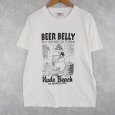 画像1: "BEER BELLY" シュールイラストTシャツ L (1)