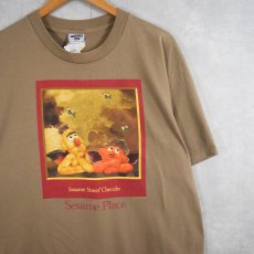 画像1: SESAME STREET バート&アニー "Sesame Place" パロディプリントTシャツ L (1)