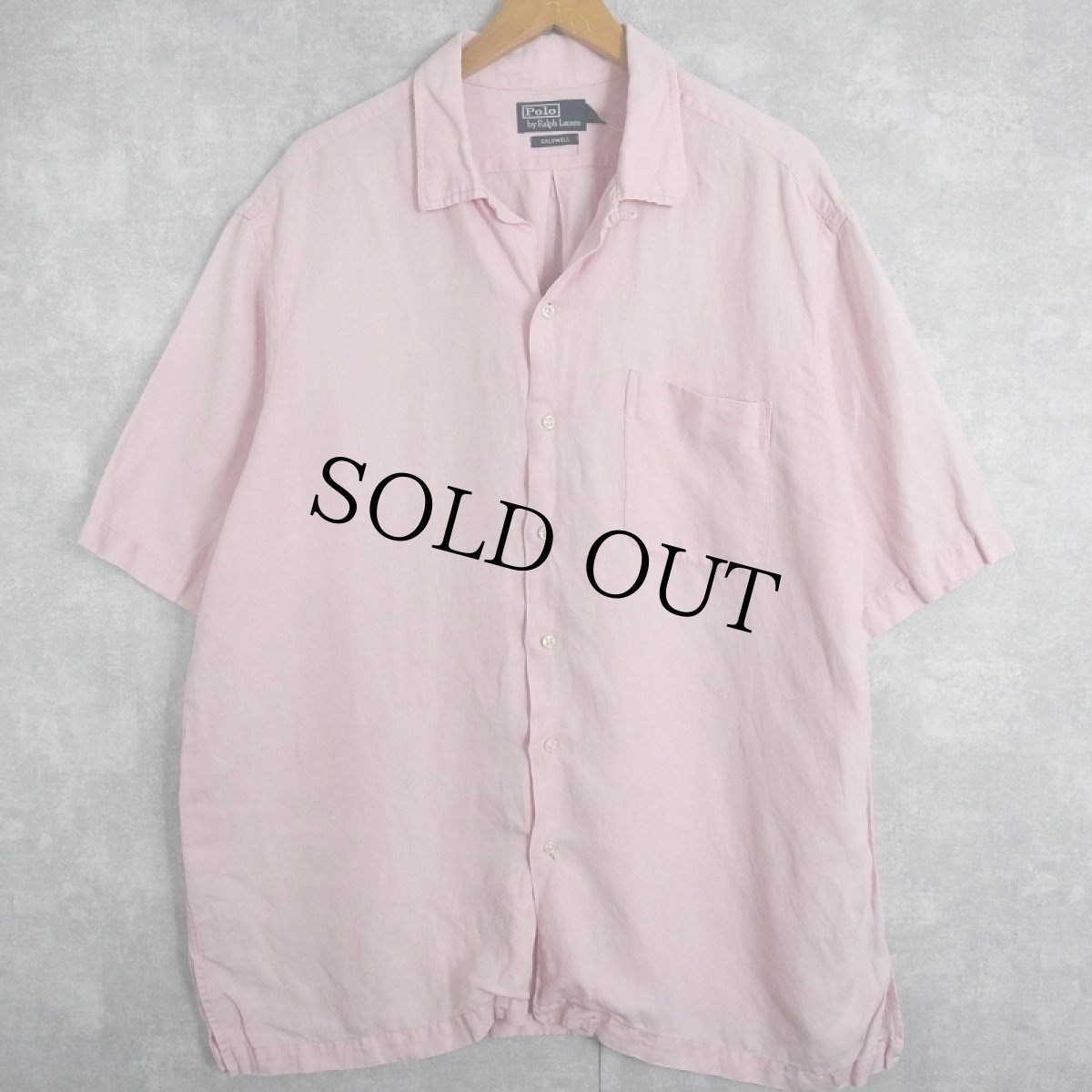 画像1: POLO Ralph Lauren "CALDWELL" シルク×リネン オープンカラーシャツ XL (1)