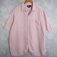 画像1: POLO Ralph Lauren "CALDWELL" シルク×リネン オープンカラーシャツ XL (1)