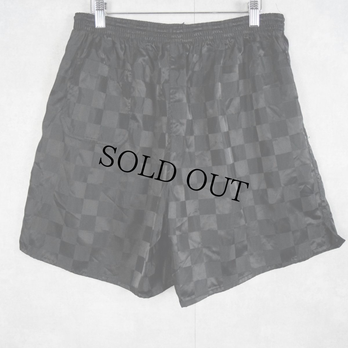 画像2: 90's UMBRO  チェック柄 ナイロンショーツ BLACK XL (2)