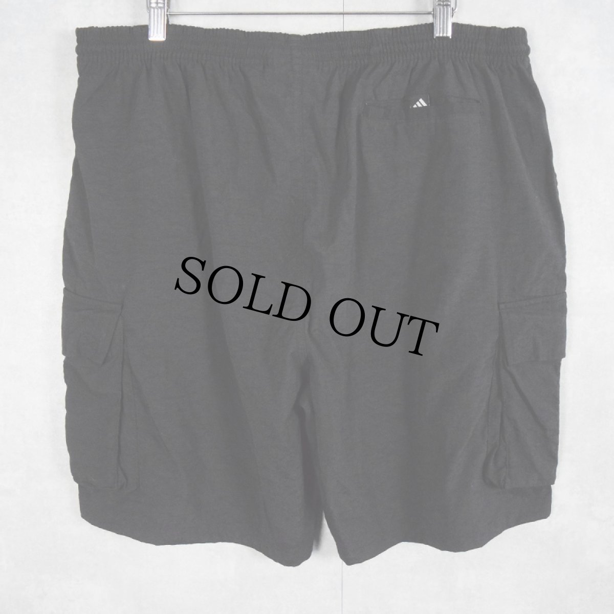 画像2: 90's adidas ラインデザイン ナイロンカーゴショーツ BLACK XL (2)