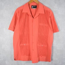 画像1: 80's〜 Villanueva プリーツデザイン キューバシャツ SIZE40 (1)