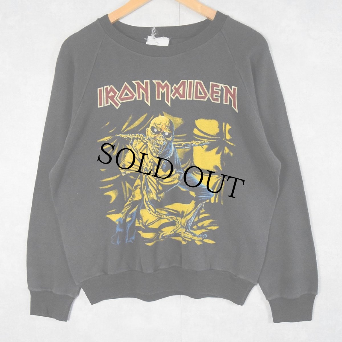 画像1: 90's〜 IRON MAIDEN ENGLAND製 ヘヴィメタル・バンド プリントスウェット L (1)