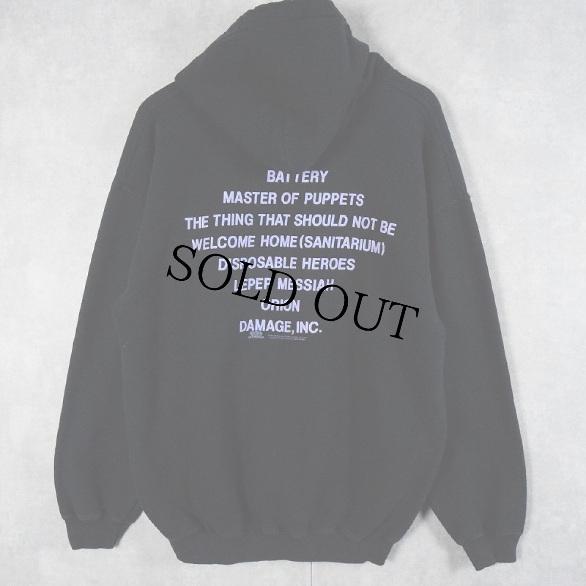 画像2: 90's METALLICA "MASTER OF PUPPETS" ロックバンド スウェットフーディー L (2)