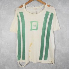 画像1: 【SALE】 50〜60's Russell Southern 染み込みプリントTシャツ XL (1)