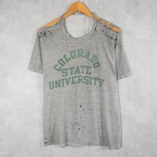 画像1: 【SALE】 60's Champion C中ランタグ "COLORADO STATE UNIVERSITY" 染み込みプリントTシャツ (1)