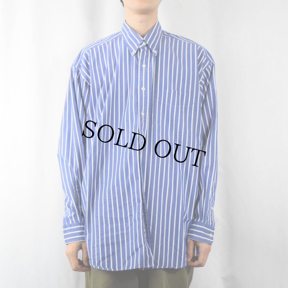 画像2: Ralph Lauren "BIG SHIRT" ストライプ柄 コットンボタンダウンシャツ XL (2)