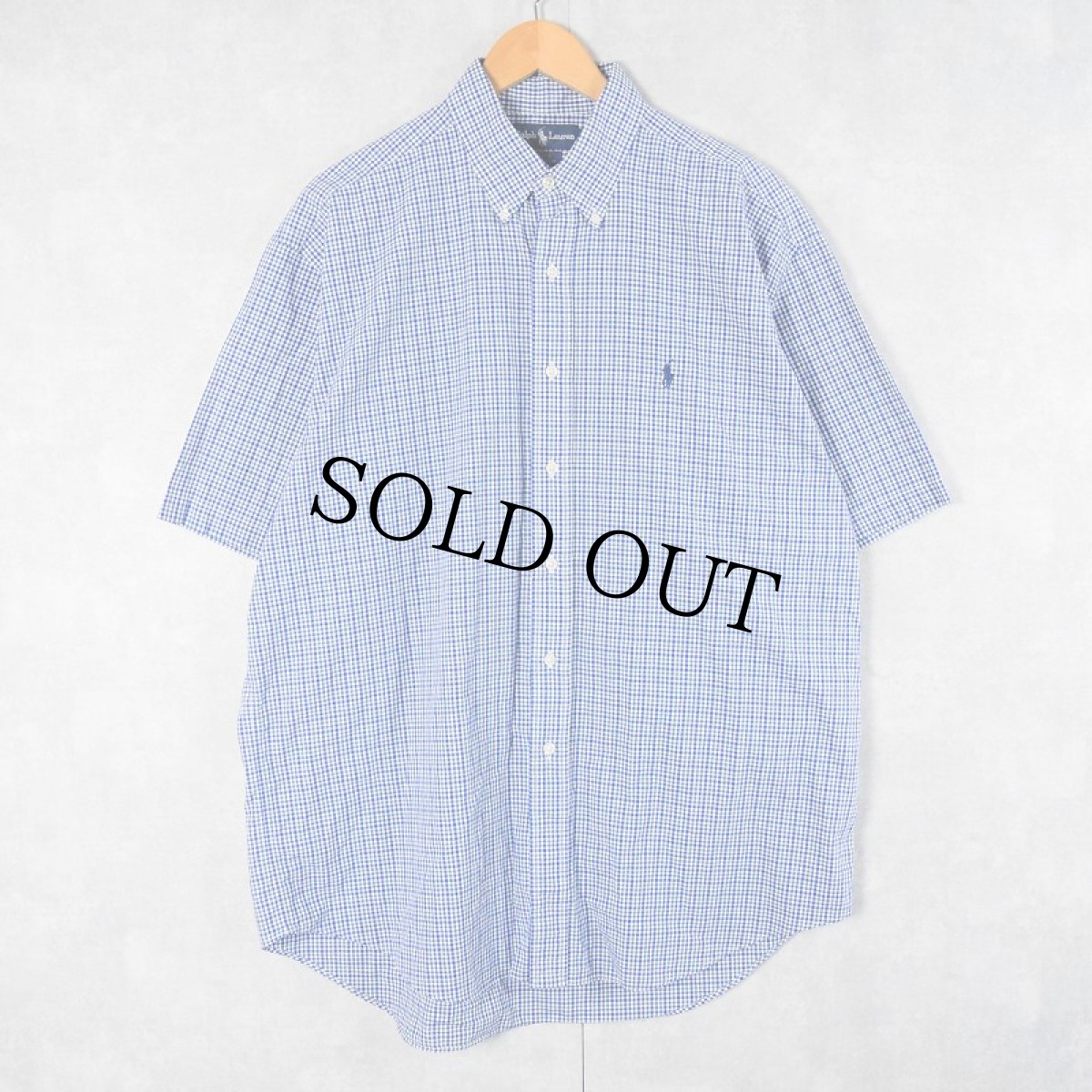 画像1: Ralph Lauren "BLAKE" ギンガムチェック柄 コットンボタンダウンシャツ L (1)
