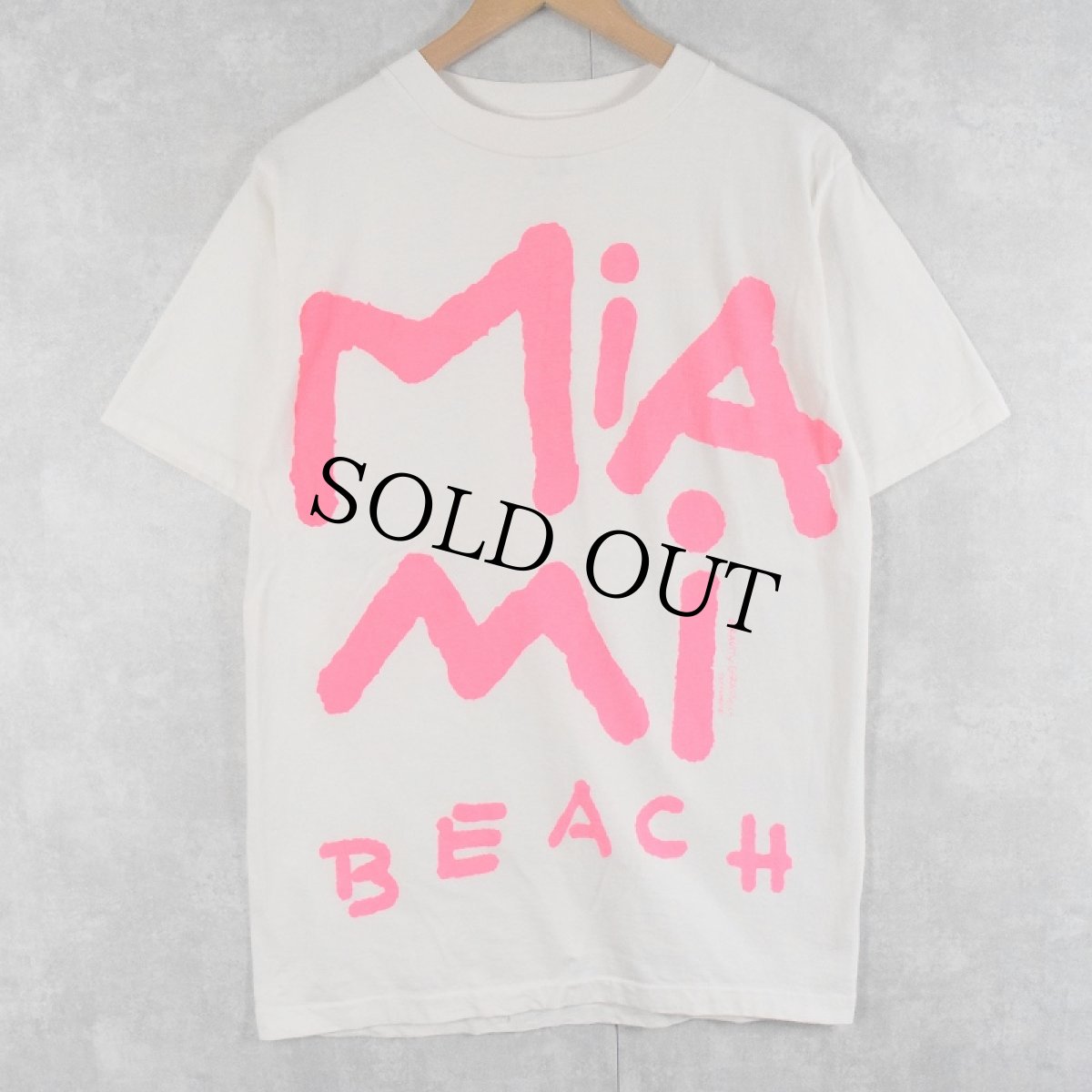 画像1: 80〜90's GRAVITY GRAPHICS USA製 "MIAMI" プリントＴシャツ L (1)