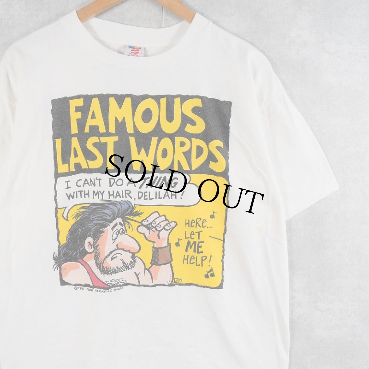 画像1: 90's "FAMOUS LAST WORDS" イラストプリントＴシャツ L (1)