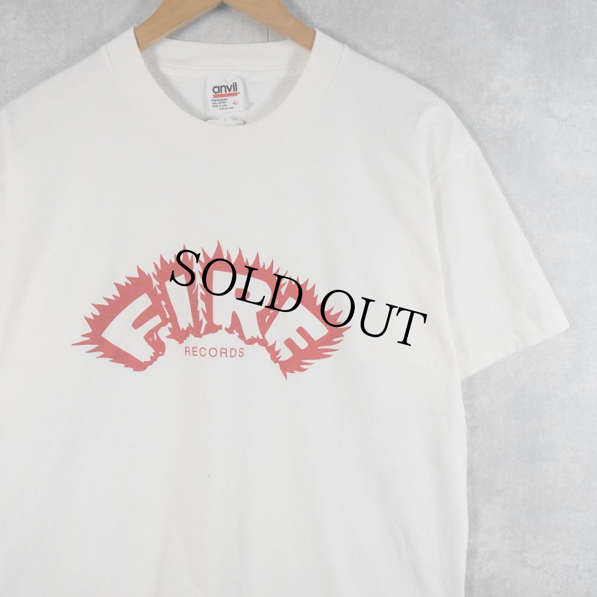 画像1: 90's FIRE RECORDS USA製 インディーズレコードレーベル プリントTシャツ L (1)