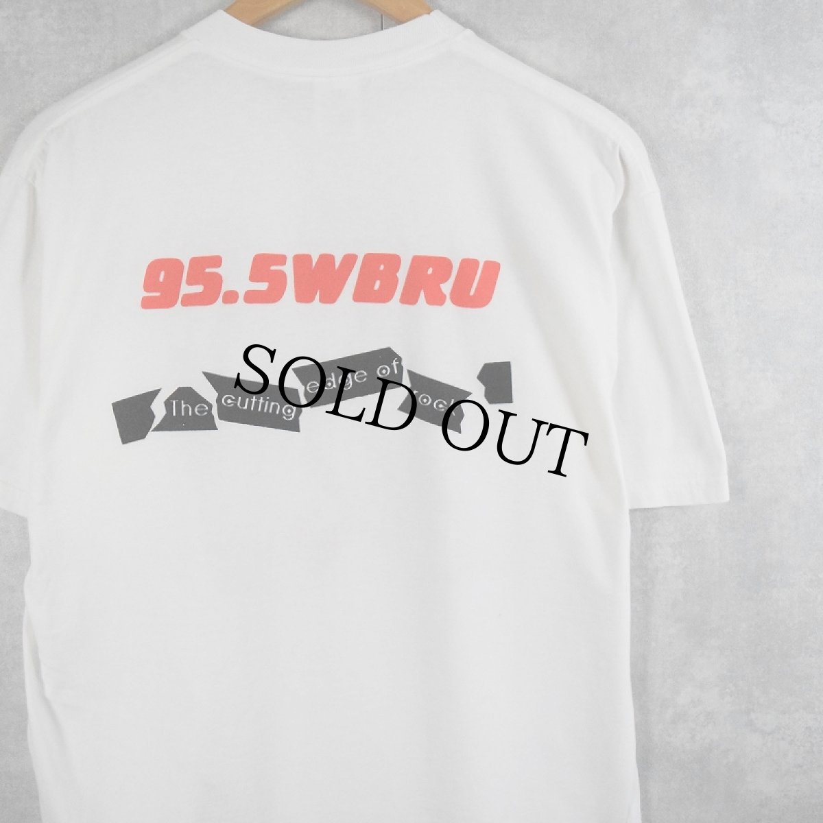 画像2: 90's 95.5 WBRU USA製 インターネットラジオ局 プリントTシャツ L (2)