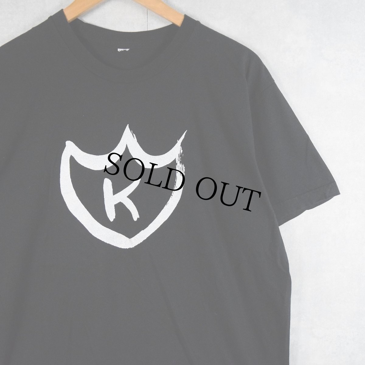 画像1: K Records レコードレーベルプリントＴシャツ BLACK (1)