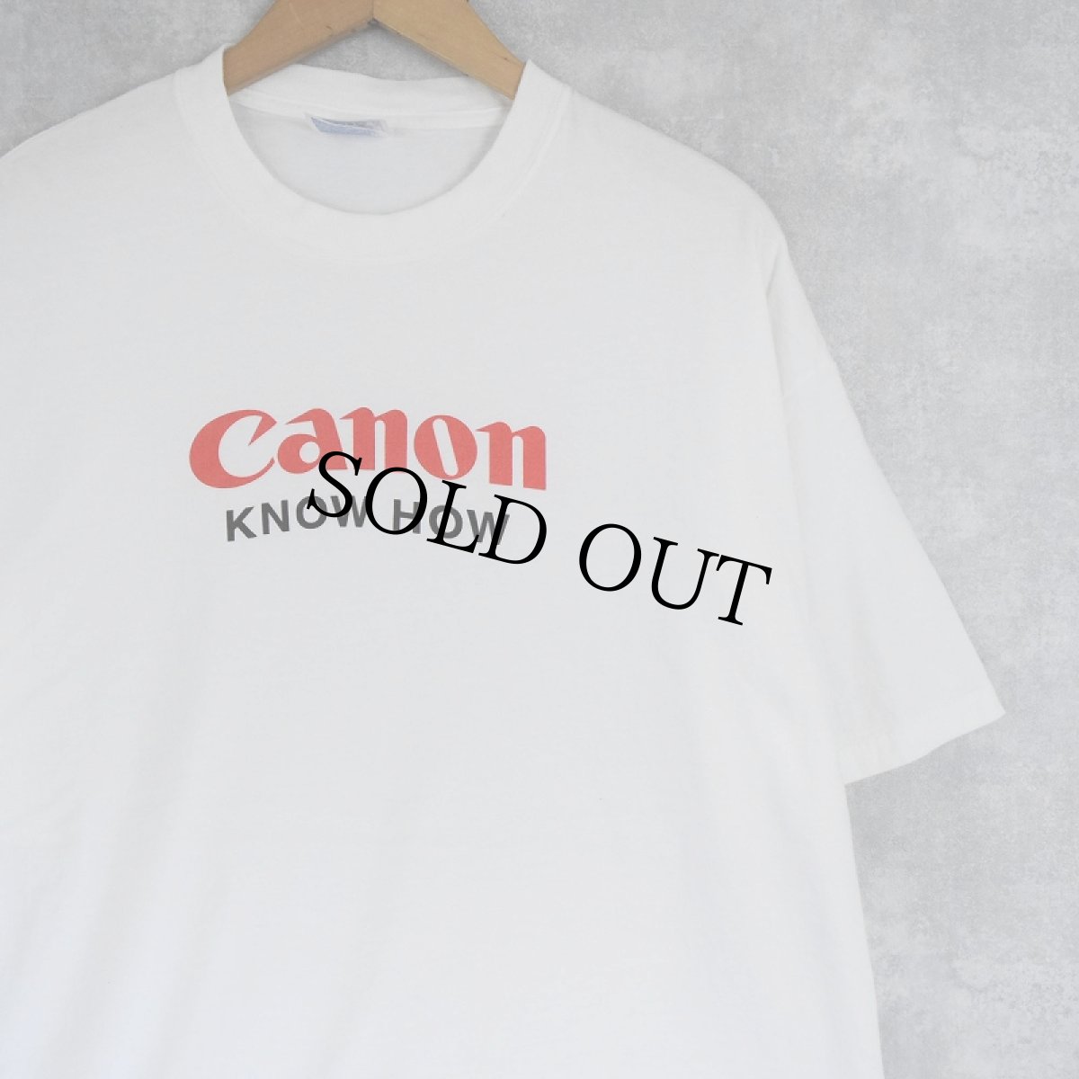 画像2: Canon "KNOW HOW" 精密機器メーカー ロゴプリントTシャツ XL (2)