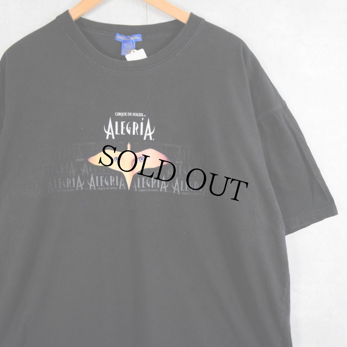 画像1: CIRQUE DU SOLEIL "ALEGRIA" サーカスプリントTシャツ BLACK XL (1)