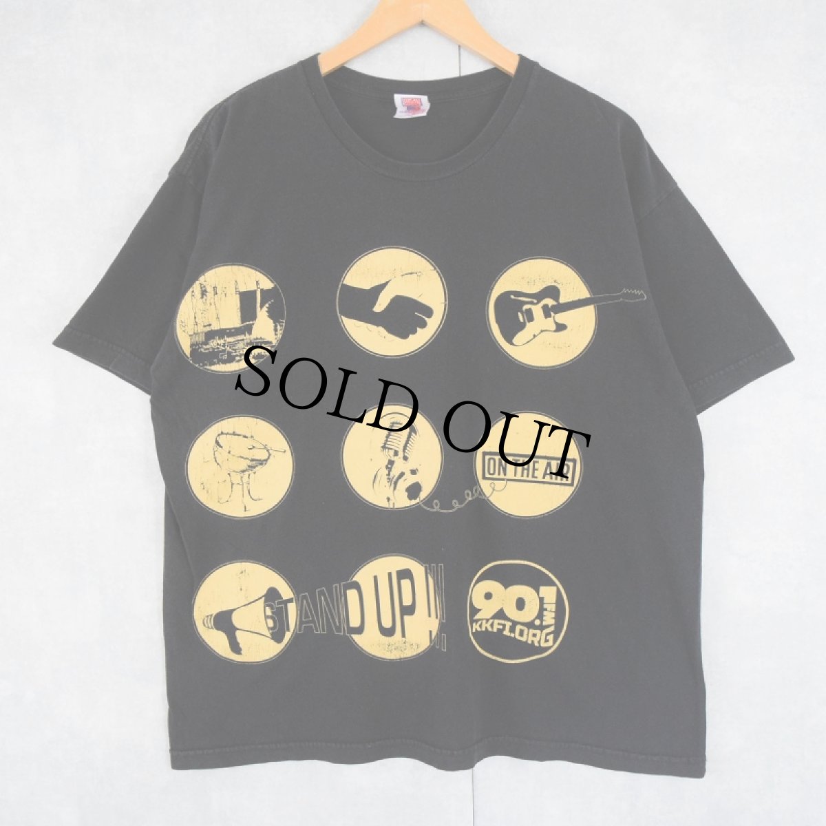 画像1: KKFI 90.1 FM USA製 ラジオ局 プリントTシャツ XL (1)