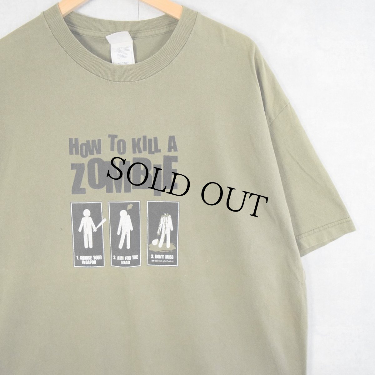 画像1: "HOW TO KILL A ZOMBIE" ピクトグラムプリントTシャツ XL (1)