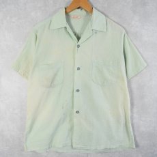 画像1: 50〜60's Sportswear シアサッカーオープンカラーシャツ M (1)
