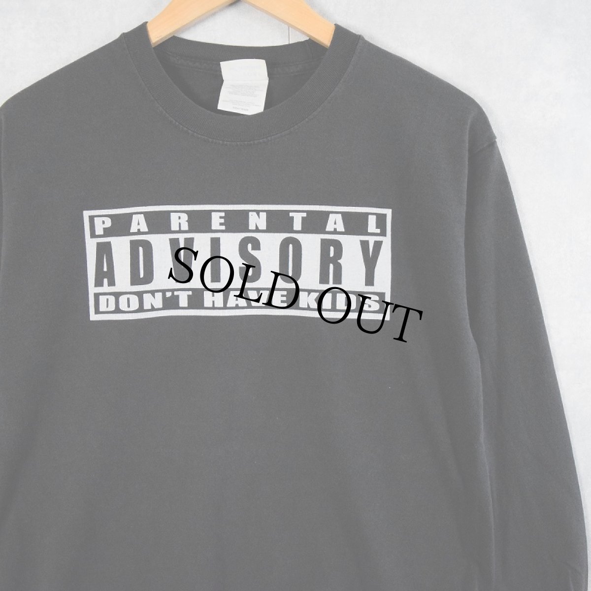 画像1: "PARMENTAL ADVISORY" ヒップホップロンT BLACK M (1)