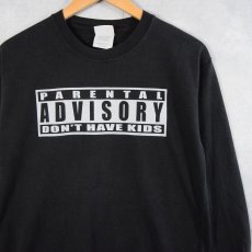 画像1: "PARMENTAL ADVISORY" ヒップホップロンT BLACK M (1)