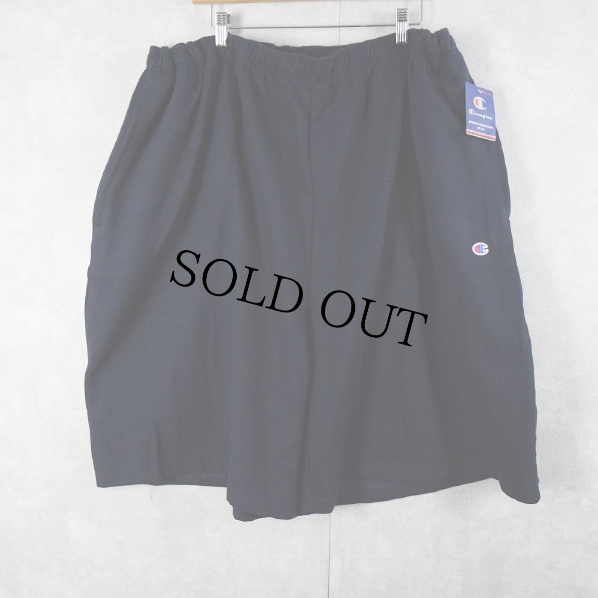 画像1: Champion ロゴ刺繍 スウェットショーツ NAVY 5XL (1)