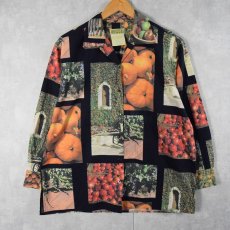 画像2: 【SALE】 90〜2000's ESPRIT 野菜柄 コットンオープンカラーシャツ M (2)