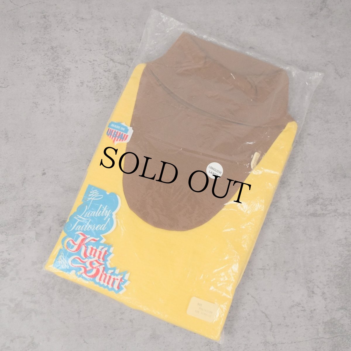 画像2: 〜70's ポリエステル×アクリル 2トーン タートルネックニットセーター DEADSTOCK L (2)