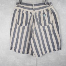 画像4: 90's GUESS ストライプ柄 コットンショーツ M (4)