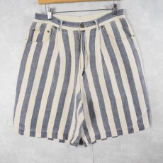 画像3: 90's GUESS ストライプ柄 コットンショーツ M (3)