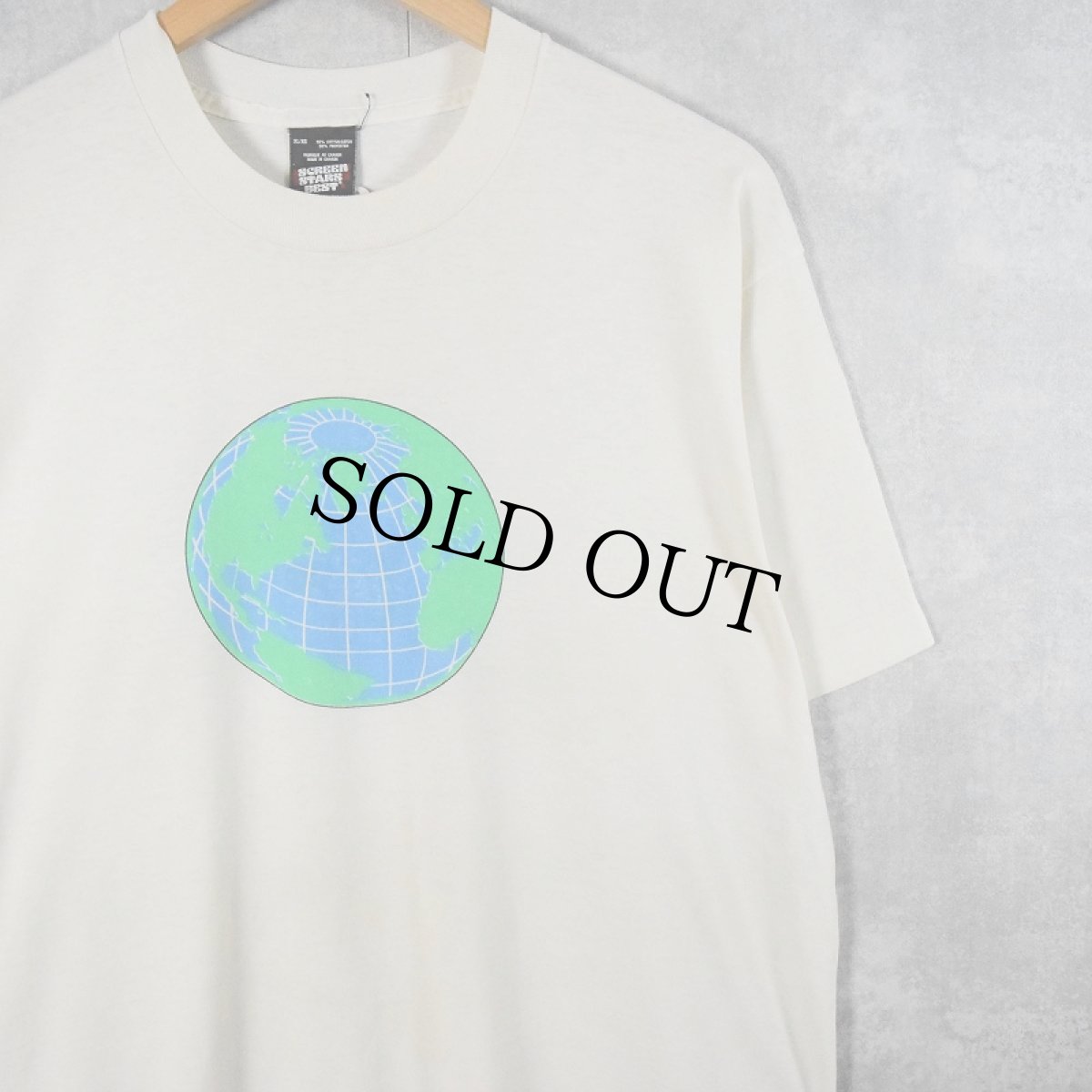 画像1: 90's USA製 地球プリントTシャツ XL (1)
