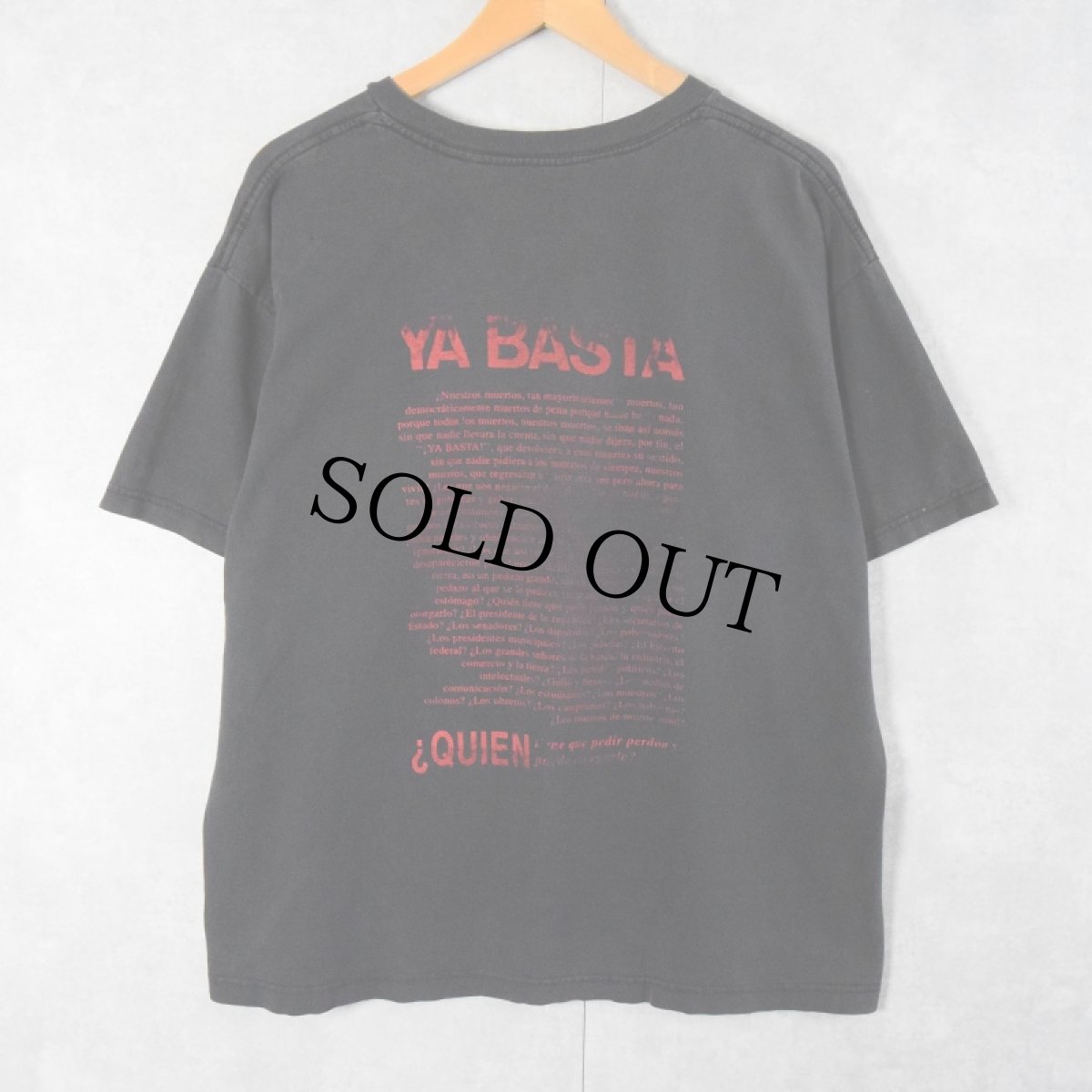 画像2: ZAPATISTA MEXICO "! YA BASTA !" プリントTシャツ BLACK (2)