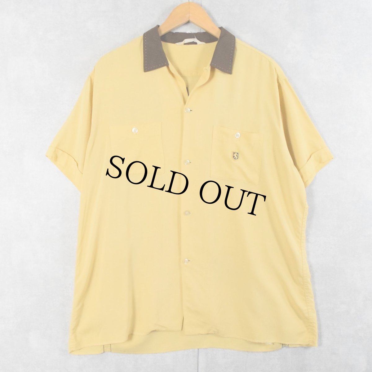 画像2: 60's NAT NAST "BRODIE RESTAURANT SUPPLY" フロッキープリント レーヨンボーリングシャツ (2)