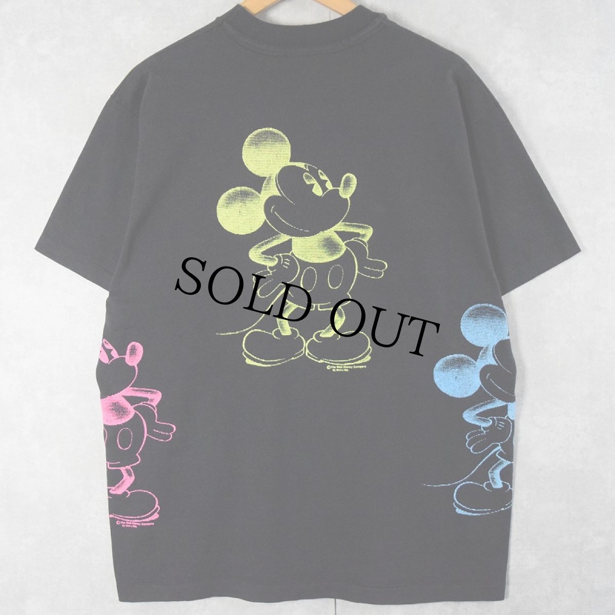 画像2: 90's Sherry's MICKEY MOUSE USA製 "Ocean City Maryland" キャラクターマルチプリントTシャツ BLACK XL (2)