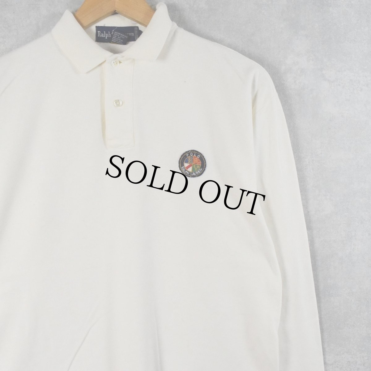 画像1: 90's POLO Ralph Lauren クッキーパッチ付き コットンポロシャツ M (1)